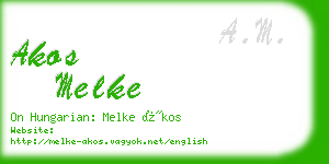 akos melke business card